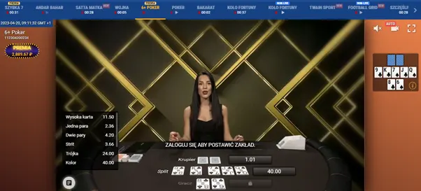 Poker na żywo w Mostbet z krupierami na żywo