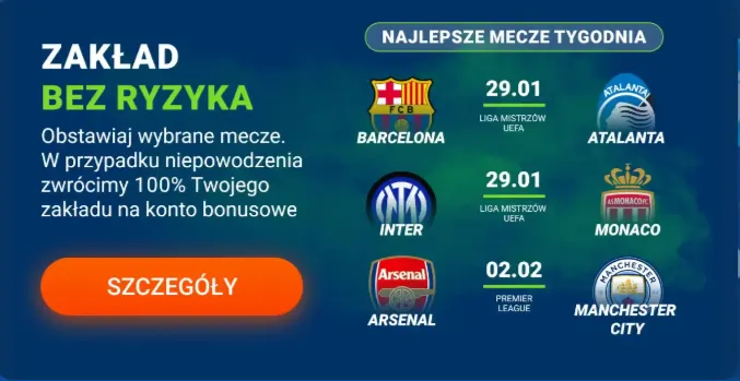 Zakłady bez ryzyka w Mostbet Polska